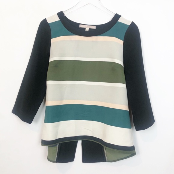 TRoubador Rugby Stripe Blouse Zip Back 6 - Picture 1 of 8
